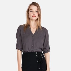 Express Portofino Shirt Original Fit Gray NWT